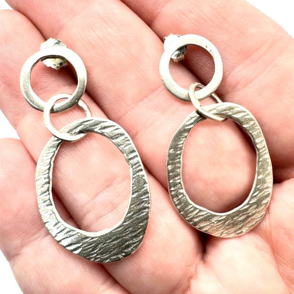 Silpada Womans Earrings Sterling Silver Chandelier Pierced P1529 Interlocking Ci